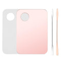 4-Piece Makeup Mixing Palette Set with Spatulas - Pink & Clear
