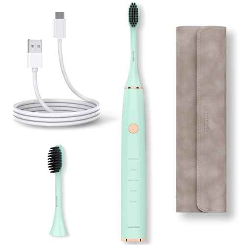 Sonic Electric Toothbrush for Adults ? Battery Powered Tooth Cleaning Brush with Timer, 5 Modes & 3 Intensity Levels ? Long-Lasting 90-Day Battery Life
