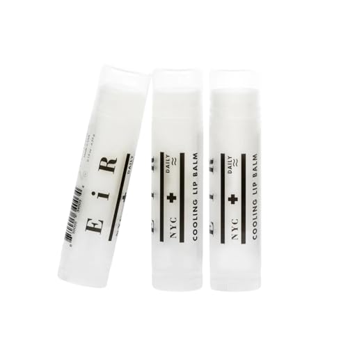 EiR NYC Cooling Lip Balm Stick 3 Pack | Natural Lip Care with Beeswax, Shea Butter & Coconut Oil ? Vegan Moisturizing Chapstick for Soft, Smooth Lips | Hydrates & Conditions Dry, Cracked, Chapped Lips