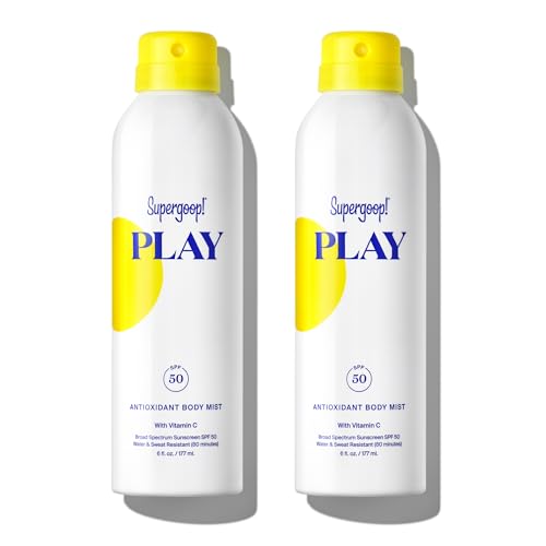 Supergoop! PLAY SPF 50 Antioxidant Body Mist w/Vitamin C - 6 fl oz, 2 Pack - Broad Spectrum Sunscreen Spray - Great for Active Days
