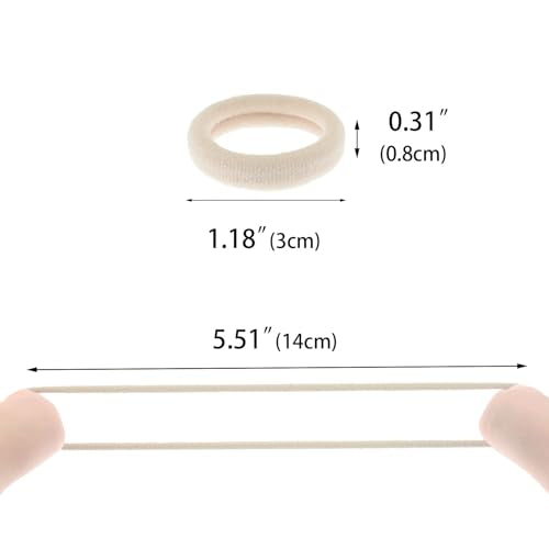 200 Pcs Small Beige Hair Ties for Girls and Women - Soft Elastic Elastics for Thin Hair, Ponytails & Hairstyles