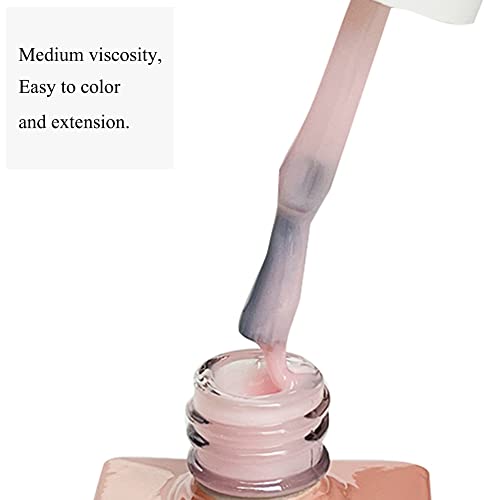 FZANEST Milky Pink Gel Nail Polish & Builder Rubber Base – 0.51 fl oz, UV/LED