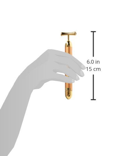 24K Gold T-Shape Facial Massager Electric Vibration Face Lift
