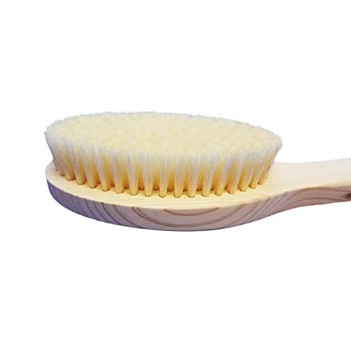 Japanese Body Brush for Bath or Dry Brushing, Exfoliation, Cellulite Treatment, Short Handle, Medium Soft