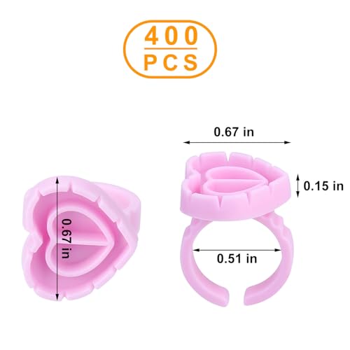 400PCS Eyelash Extension Glue Cups & Rings