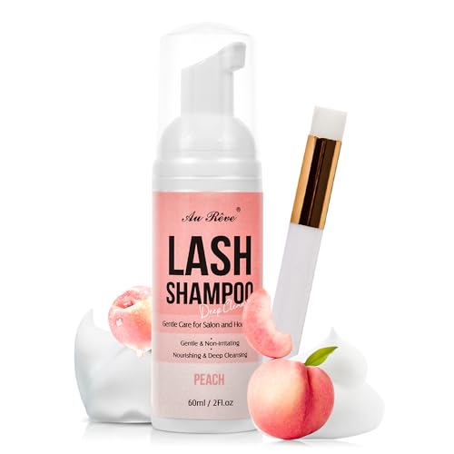 AuReve Lash Extension Shampoo 60ml – Gentle Oil-Free Cleanser with Brush
