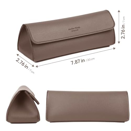 carrotez Stylish PU Leather Makeup Bag: Versatile Travel Toiletry Bag & Cosmetic Pouch, Small Makeup Organizer for Purse Essentials, Ideal Makeup Brush Holder & Sunglasses Case for Women - Cocoa Brown