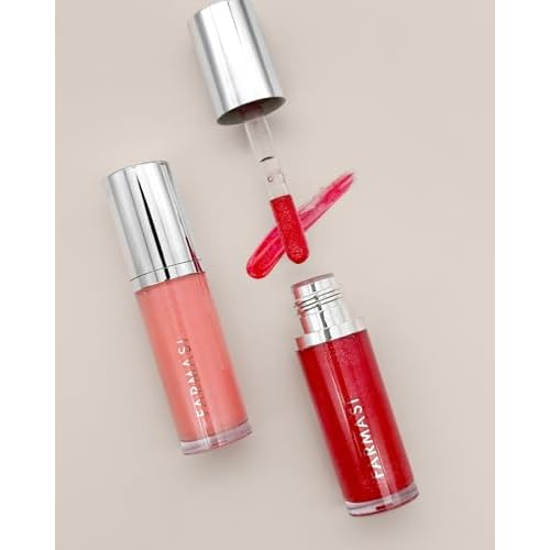 FARMASi Tinted Lip Plumper, Plumping Lip Gloss, Promoting Natural Circulation for Fuller, Younger Looking Lips, Hydrating, High-Shine, Volumizes, Fiery