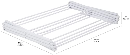 Amazon Basics Foldable Laundry Rack for Air Drying Clothing - 29.4 x 14.8 x 41.9 inches (LxWxH), White