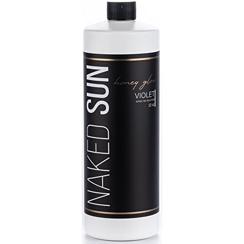 Naked Sun Honey Glow Violet Spray Tan Solution - 32 oz Airbrush Sunless Self Tanning Spray