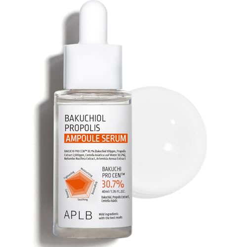APLB Bakuchiol Propolis Ampoule Serum | BAKUCHI PRO CEN¢â 30.7% 1.35 FL.OZ/Korean Skincare, Wrinkle care, Elasticity care, Revitalize for gentle and improve skin texture