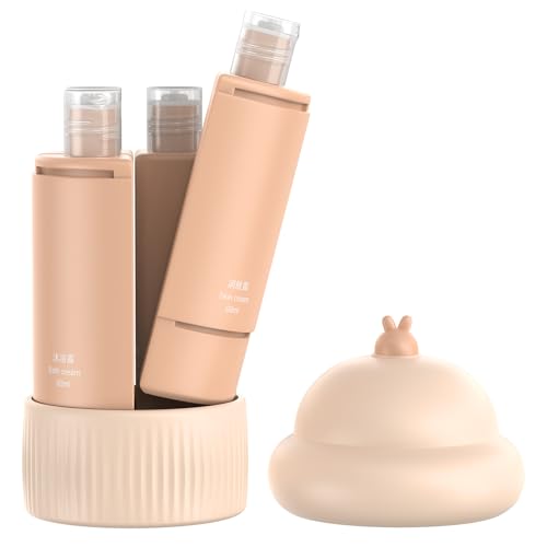 Doxcore 4 in 1 Travel Dispenser Bottle Nude – 4 x 60ml TSA Approved Leak-Proof