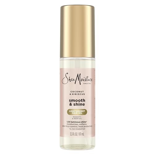 Shea Moisture Coconut & Hibiscus Smooth & Shine Oil Coconut & Hibiscus Softens And Hydrates Hair With Manketti And Coconut Oil For A Lightweight Texture 3.3 Fl Oz