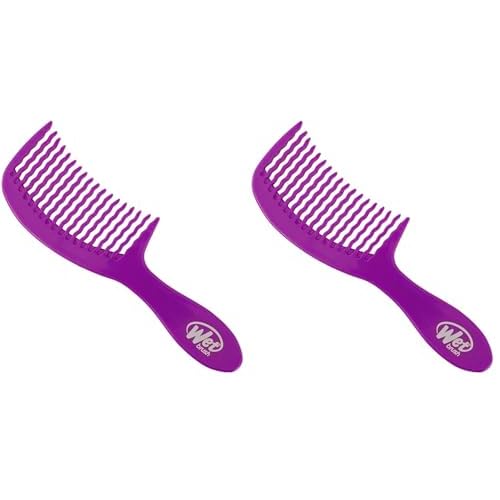 Wet Brush Detangling Comb - Purple Unisex Comb 1 Pc (Pack of 2)