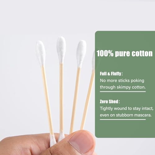 500 Count Biodegradable Cotton Swabs with Bamboo Sticks