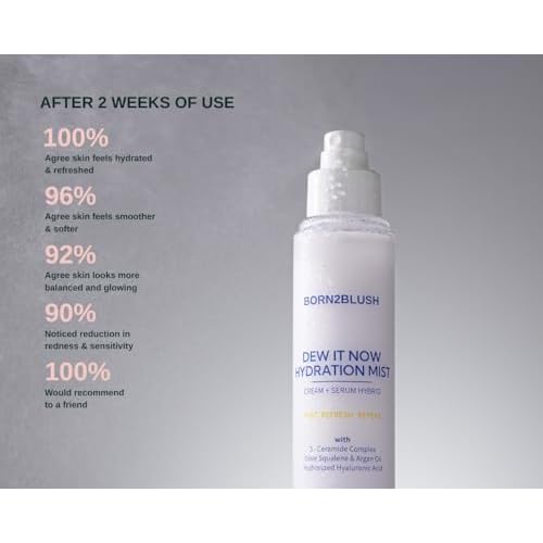 Dew It Now Hydration Mist | Hydrating Face Mist Toner Spray with 5-Ceramide Complex, Argan Oil & Squalane | Lightweight Barrier Repair Mist for Dewy, Glowy Skin | Sensitive Skin Safe | 120ml