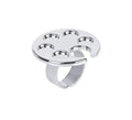 2 Pcs Stainless Steel Nail Art Mixing Palettes with Finger Rings