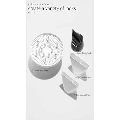 T3 Featherweight StyleMax Professional Ionic Hair Dryer with Custom Heat Automation & 4 Attachments,Fast Drying,Lightweight with 5 Heat & 3 Speed Settings,2 Concentrators,Diffuser & Smoothing Comb