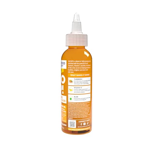Hollywood Beauty Glo Up! Daily Skin & Scalp Oil to Brighten and Smooth with Turmeric, Vitamin C, and Aloe, 4 fl oz