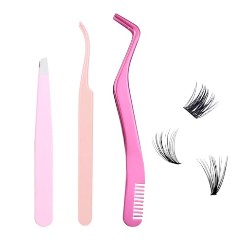 Lash Cluster Applicator Tool Set - 3pc Eyelash Extension Tweezers