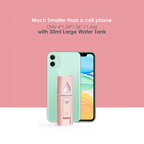 Nano Facial Steamer with Mirror, USB Rechargeable Mist Sprayer