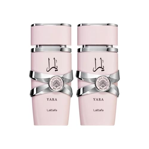Lattafa Yara Women Eau de Parfum Spray 3.4 oz (Pack of 2) Vanilla