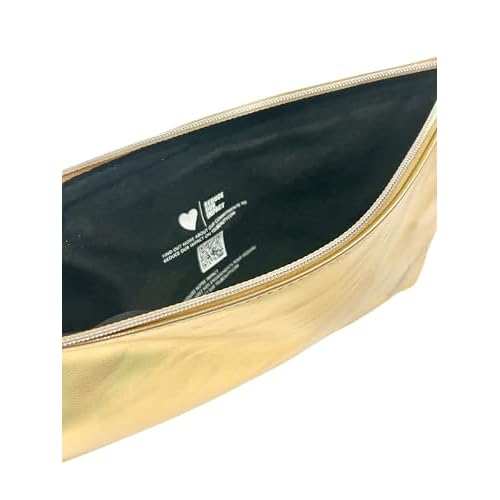 Yves Saint Laurent YSL Cosmetic GOLD FLAT Pouch Makeup Bag YSL Fragrance Bag (9.25L X 6H X 0.25W)- MINI/SMALL - (9393)