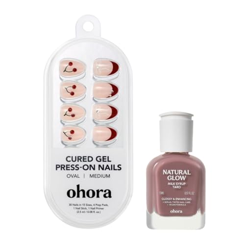 ohora Nail Strengthener & Gel Press-On Nails Duo Set