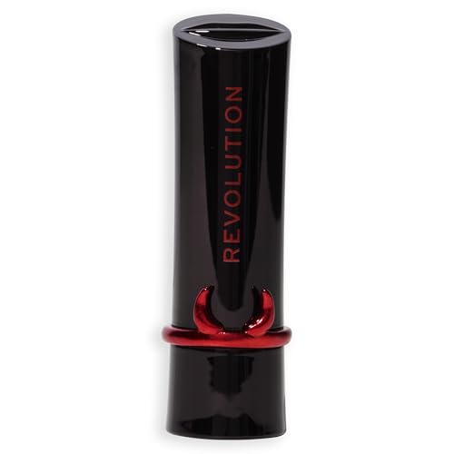 Revolution Beauty Truly Sinful Black Lipstick with Glitter & Ring