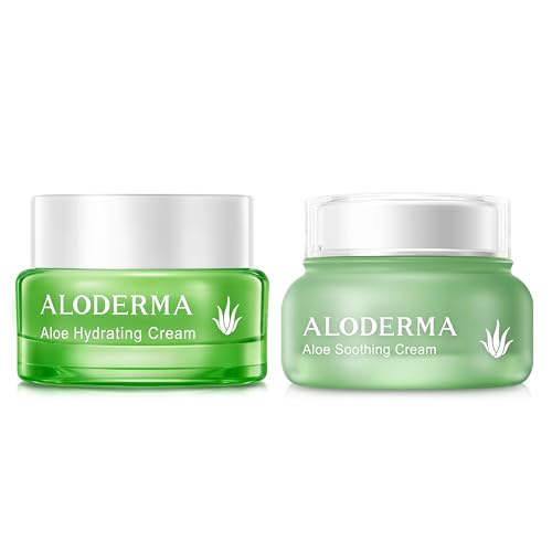 Aloderma Aloe Face Cream Set, 2 pieces - Hydrating Cream, Soothing Cream