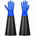 Extra Long Sandblasting Gloves - 24.5 Inch Rubber Protection, XL
