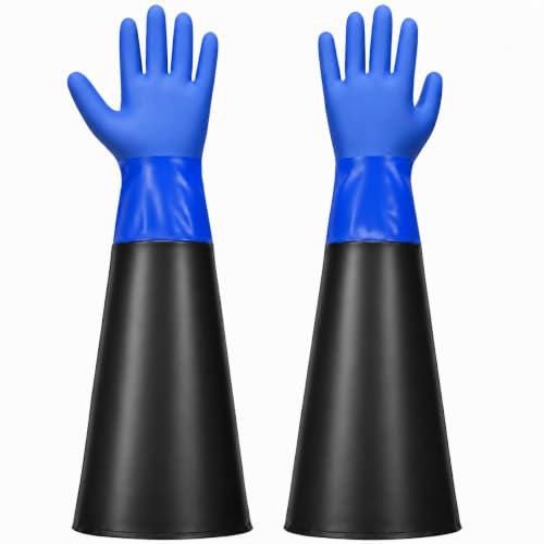 24.5-Inch Sandblasting Gloves Rubber Protective Hand & Arm Safety Gear