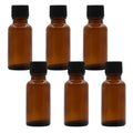 6Pcs Amber Glass Essential Oil Bottles 20ml Leakproof