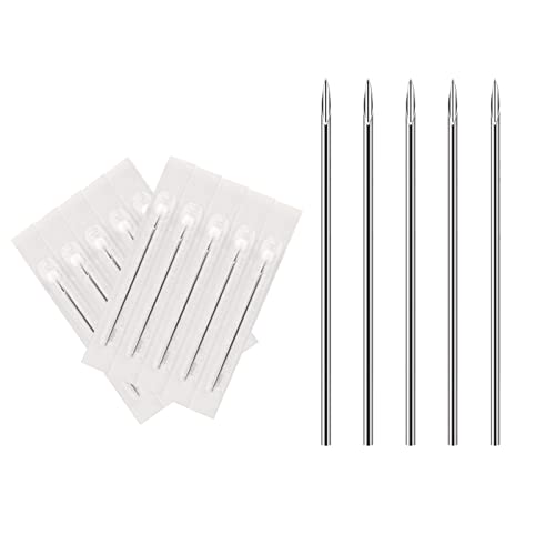 ATOMUS 10pcs 16G Disposable Body Piercing Needles - Stainless Steel, Multiple Piercing Types