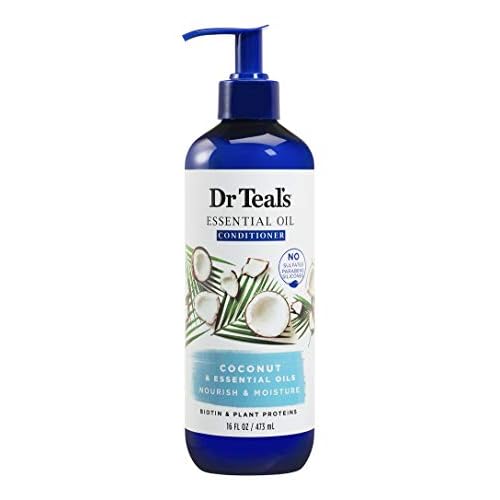 Dr Teal's Coconut Nourish & Moisture Essential Oil Conditioner, Sulfate Free, 16 Fl Oz