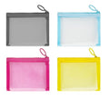 Mini Mesh Makeup Bags 4 Pack - Small Clear Nylon Cosmetic Pouches with Zipper - CarryEpic