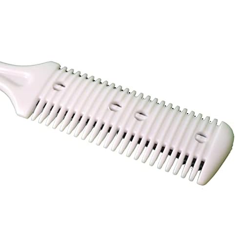 ALAZCO Combo Set, White Plastic Personal Double Edge Razor Comb Hair Beard Bikini Trimmer and Mini 3-Razor Black Plastic MANUAL TRIMMING Comes with 12 Extra Blades