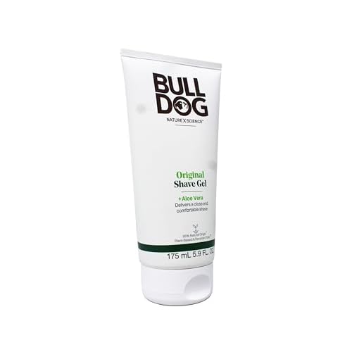 Bulldog Original Shave Gel for Men, Aloe Vera Enriched, Delivers a Close & Comfortable Shave, 95% Natural Origin, 5.9 fl oz