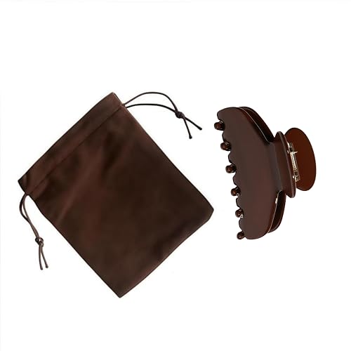 OideGuiing 3-Inch Coffee Claw Hair Clips for Fine & Thick Hair