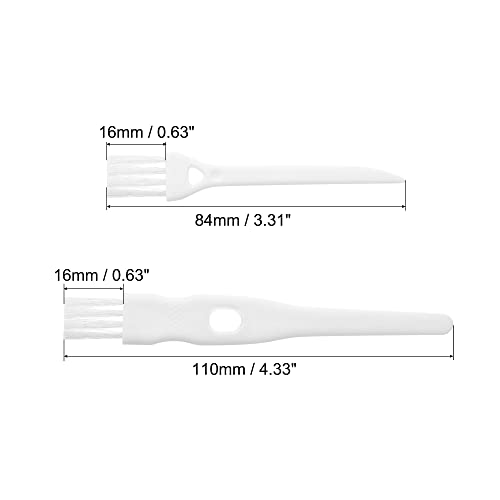 MECCANIXITY Shaver Cleaning Brush Tools with White Handle White Nylon Bristles 2 Sizes for Keyboard, Window Track, Vent Outlet, Home, Office, 8 Pack