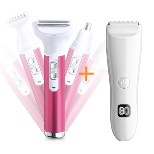 Electric Razor for Women Removal for Body Nose Hair Trimmer Face Shavers Eyebrow Legs Armpit Bikini Area Pubic Underarms Painless Rechargeable Portable Womens Razors Set,Gifts for Women