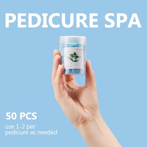 NOVAL Blue Mint Pedicure Spa Tablets - Foot Soak for Pedicure Bowls, 50 Ct