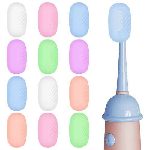 Xixter 12 Pack Silicone Toothbrush Covers for Travel, Tooth Brush Cover Cap for Electric & Manual Toothbrushes Head Covers, Toothbrushes Protector for Kids, Reusable Toothbrush Caps