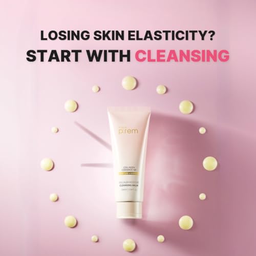 MAKE P:REM Collagen Moisture Cleansing Balm, Gentle Deep Cleansing Makeup Remover for Pore Tightening & Enhancing Skin Barrier, Korean Skin Care, 3.38 fl.oz, 100ml