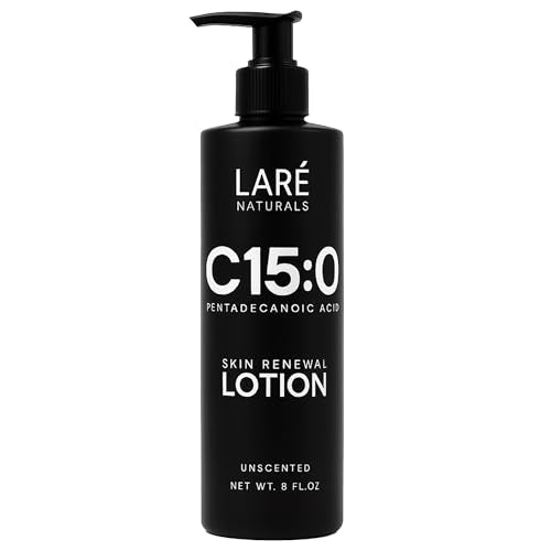 C15:0 Pentadecanoic Acid Supplement Body Lotion - Skin Cellular Benefits - Body Moisturizer for Dry to Very Dry Skin - Vitamin B3 Lotion - 8 fl oz - Unscented