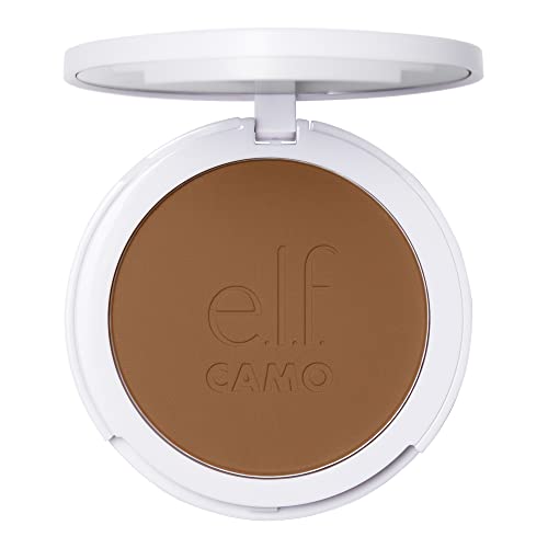 e.l.f. Camo Powder Foundation, Lightweight, Primer-Infused Buildable & Long-Lasting Medium-to-Full Coverage Foundation, Deep 540 N