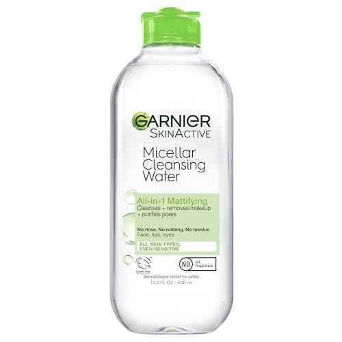 Garnier Micellar Water for Oily Skin, Facial Cleanser & Makeup Remover, Mattifying, For All Skin Types, Vegan, Cruelty Free, 13.5 Fl Oz (400mL), 1 Count