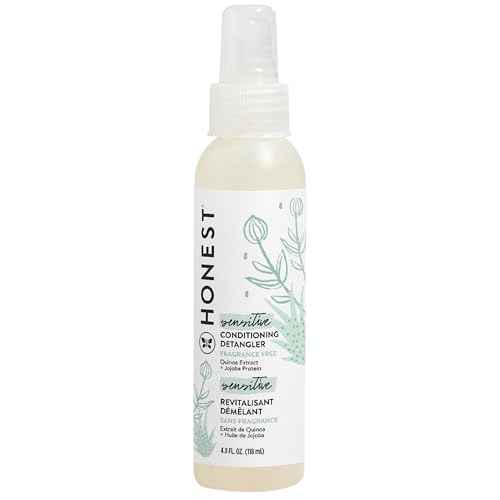 The Honest Company Fragrance-Free Conditioning Hair Detangler Tear-Free Hypoallergenic Leave-In Conditioner and Fortifying Spray for Sensitive Skin 4 fl oz