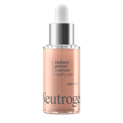 Neutrogena Healthy Skin Radiant Booster Primer & Serum, Skin-Evening Serum-to-Primer with Peptides & Pearl Pigments, Evens the Look of Skin's Tone & Smooths Texture, 1.0 fl. oz