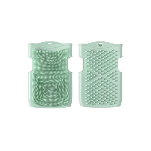 Innobaby Double Sided Silicone Massage Mitt Bath Scrubber Shower Brush & Scalp Massager/Mint